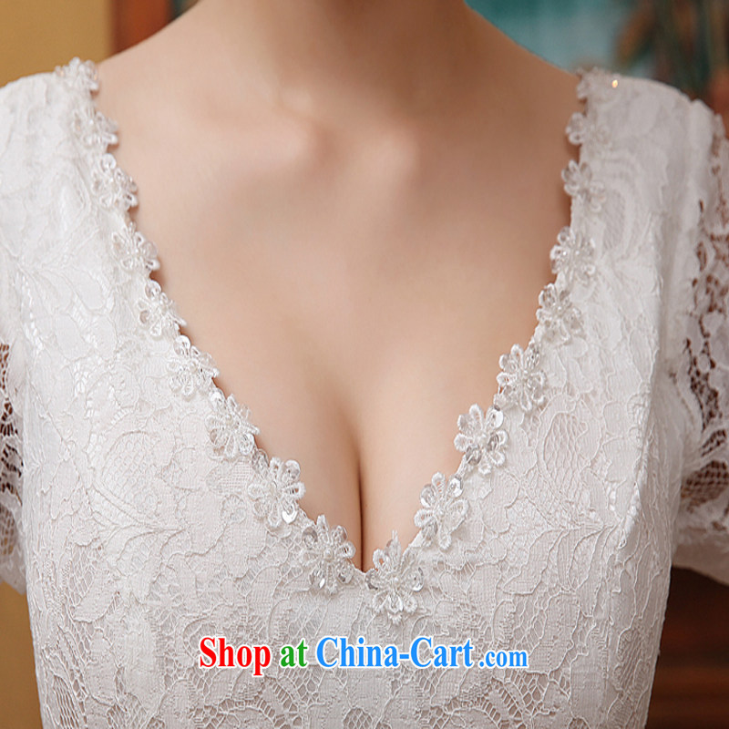 crowsfoot wedding dresses 2015 new spring and summer brides field shoulder tail custom simple Korean Beauty graphics thin white L, my dear bride (BABY BPIDEB), online shopping
