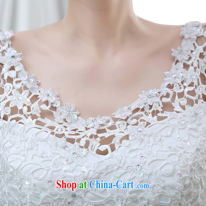 wedding dresses spring 2015 new Korean minimalist shoulders with graphics thin marriages a Field shoulder wedding white M, Diane M Qi, shopping on the Internet