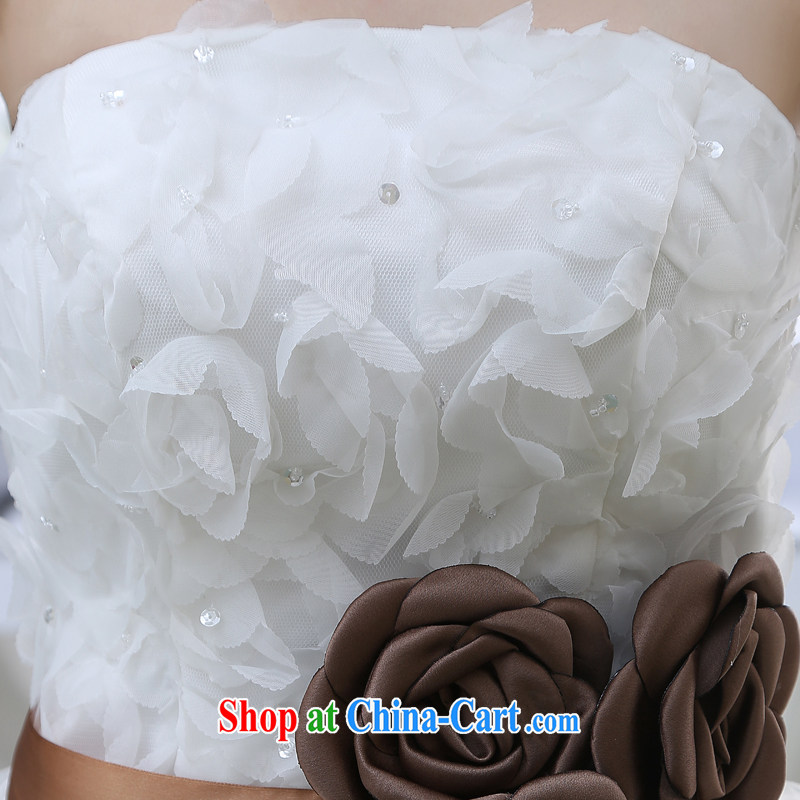 Spring 2015 new high short before long after their wedding feather wedding wiped chest small tail marriages, short-tail white M, Diane M Qi, shopping on the Internet