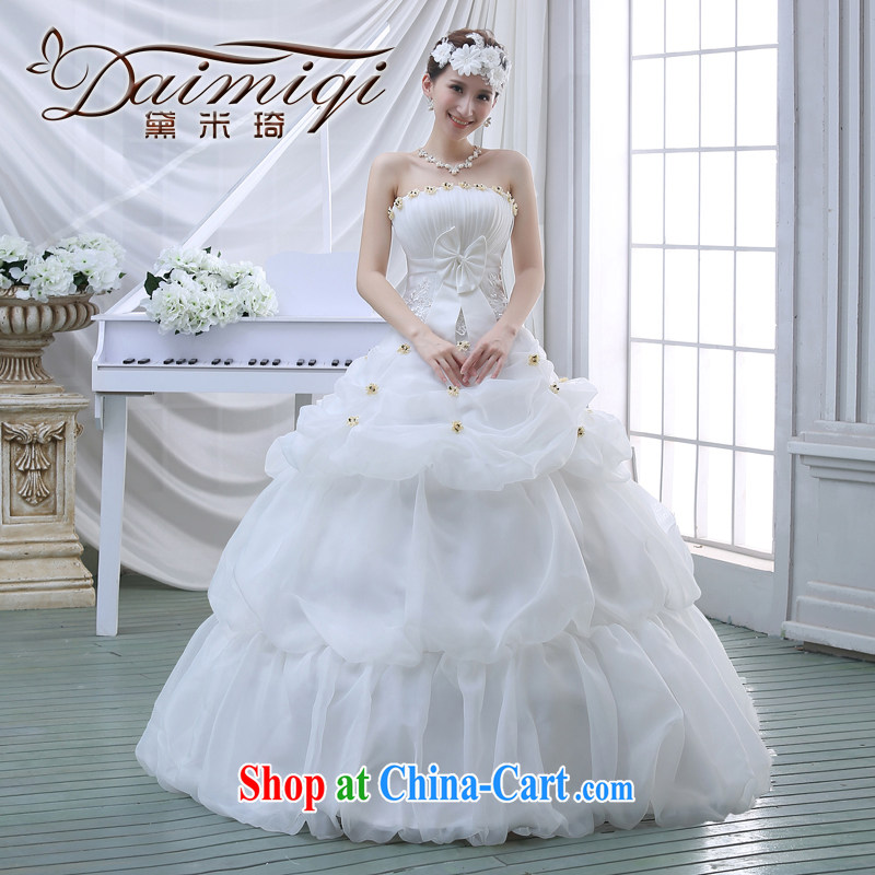 New 2015 wedding dresses spring and summer Korean fashion lace wiped his chest to Princess beauty marriage video thin wedding white M