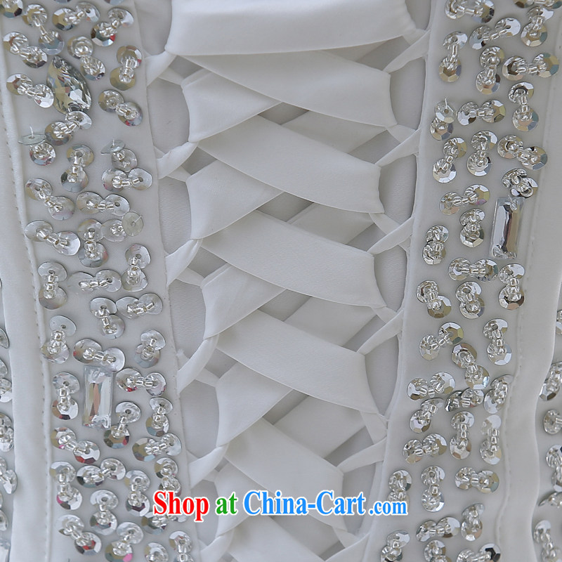 2015 New High-tail erase chest Korean water drilling shaggy skirts 7 bridal wedding dresses white M, Diane M Ki, shopping on the Internet