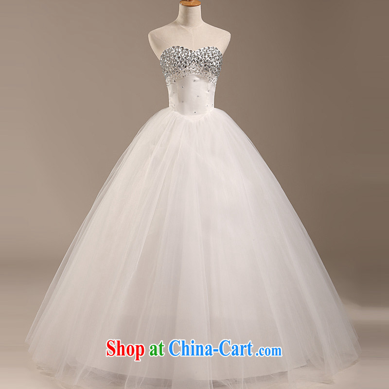 2015 Ho full Chamber new wedding dresses Korean modern luxury with parquet drill erase chest strap beauty wedding white white XL, the luxurious full chamber, shopping on the Internet