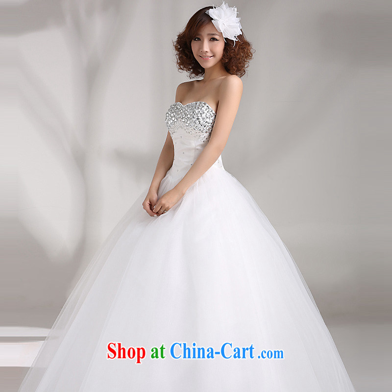2015 Ho full Chamber new wedding dresses Korean modern luxury with parquet drill erase chest strap beauty wedding white white XL, the luxurious full chamber, shopping on the Internet