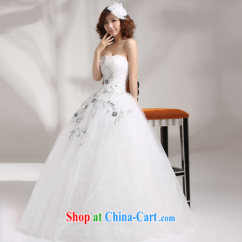 wedding dresses new 2015 Korean sweet princess, flowers Korean water drilling wiped his chest, wedding white white the other code 20, Ho full chamber, and shopping on the Internet