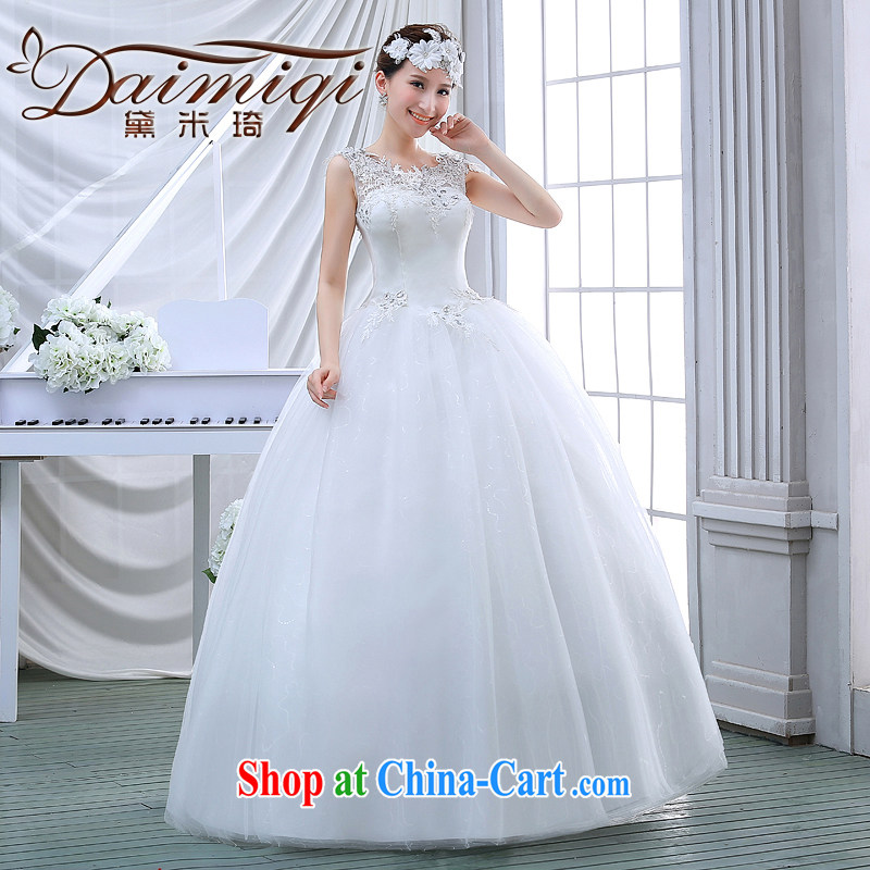 wedding dresses new 2015 spring and stylish brides field shoulder with simple lace package shoulder wedding white M