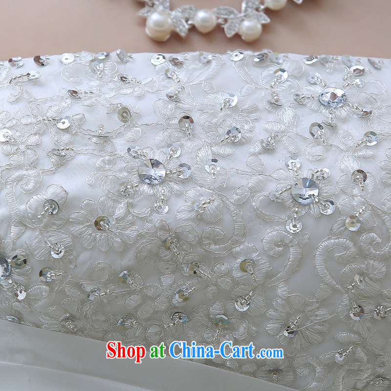 New Korean Princess Mary Magdalene stylish chest light drill video thin large, thick mm lace bridal wedding dresses spring 2015 white M, Diane M Ki, shopping on the Internet