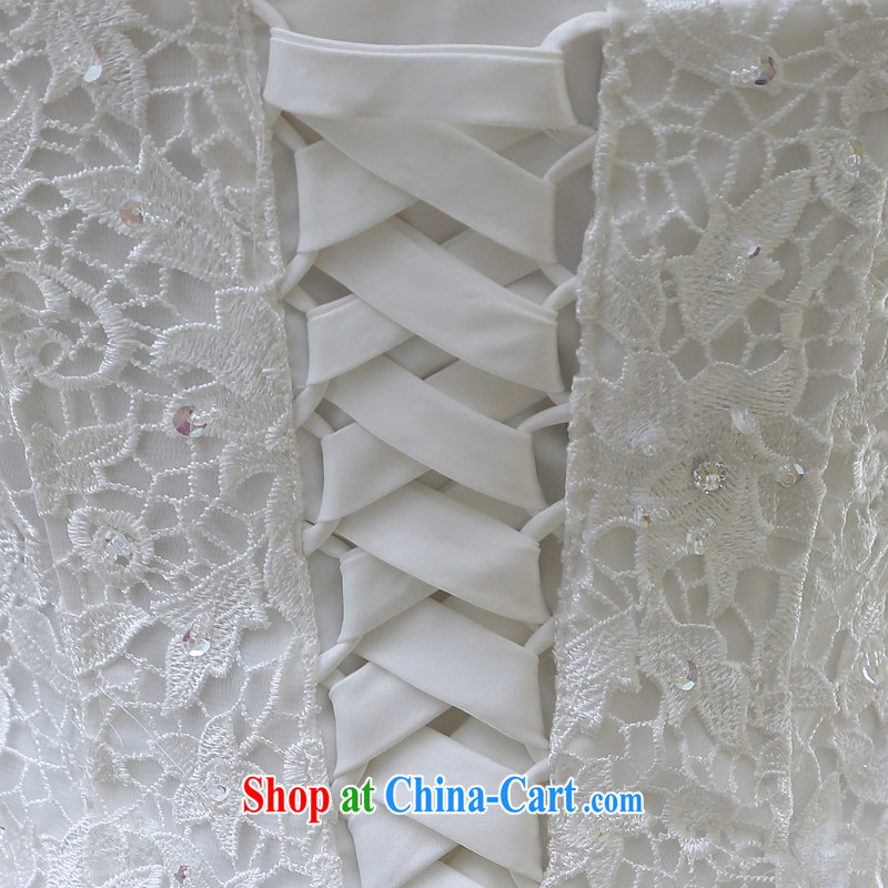 2015 new spring and summer wiped chest wedding beauty and stylish Korean video skinny tail wedding lace inserts drill wedding white M, Diane M Qi, shopping on the Internet