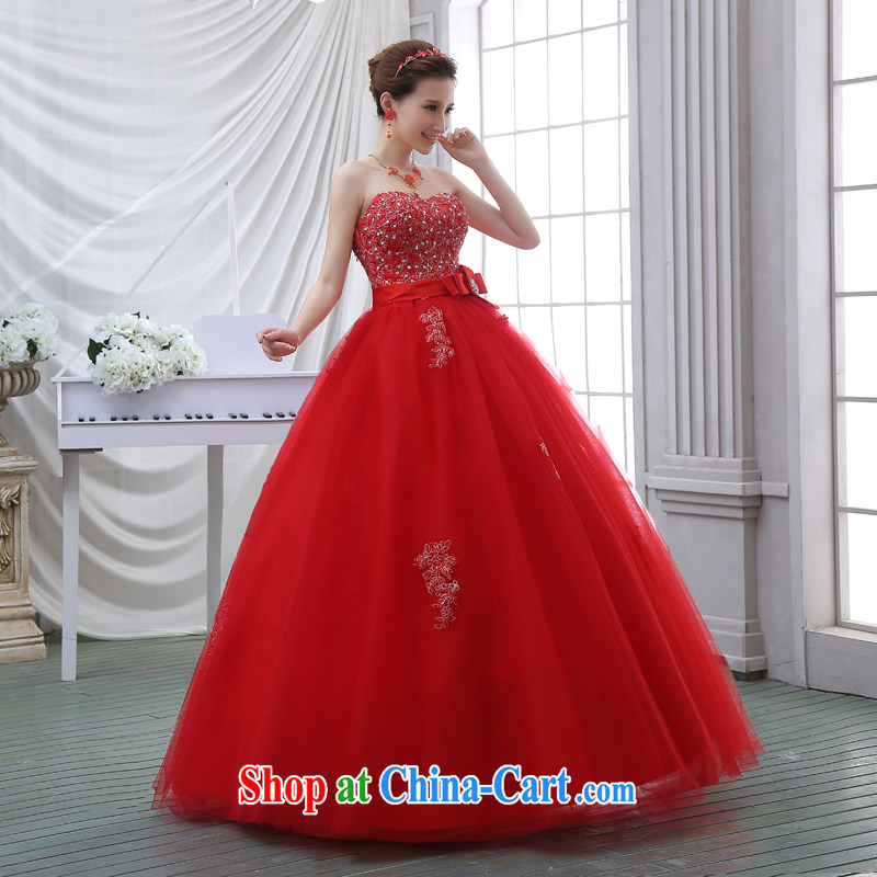 Spring and Summer new 2015 modern Korean diamond wipe chest high waist larger graphics thin with pregnant women bridal wedding dresses Red Red M, Diane M Ki, shopping on the Internet