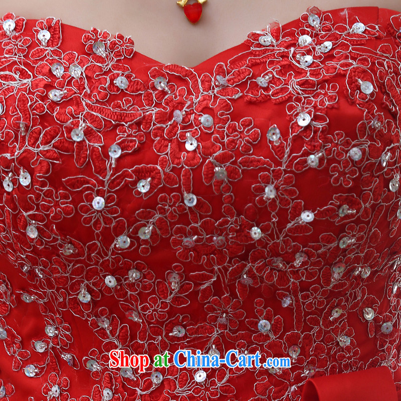 Spring and Summer new 2015 modern Korean diamond wipe chest high waist larger graphics thin with pregnant women bridal wedding dresses Red Red M, Diane M Ki, shopping on the Internet