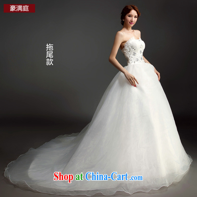 Ho full Chamber wedding dresses 2015 new erase chest lace inserts drill with wedding bride Korean long-tail-tail, XL