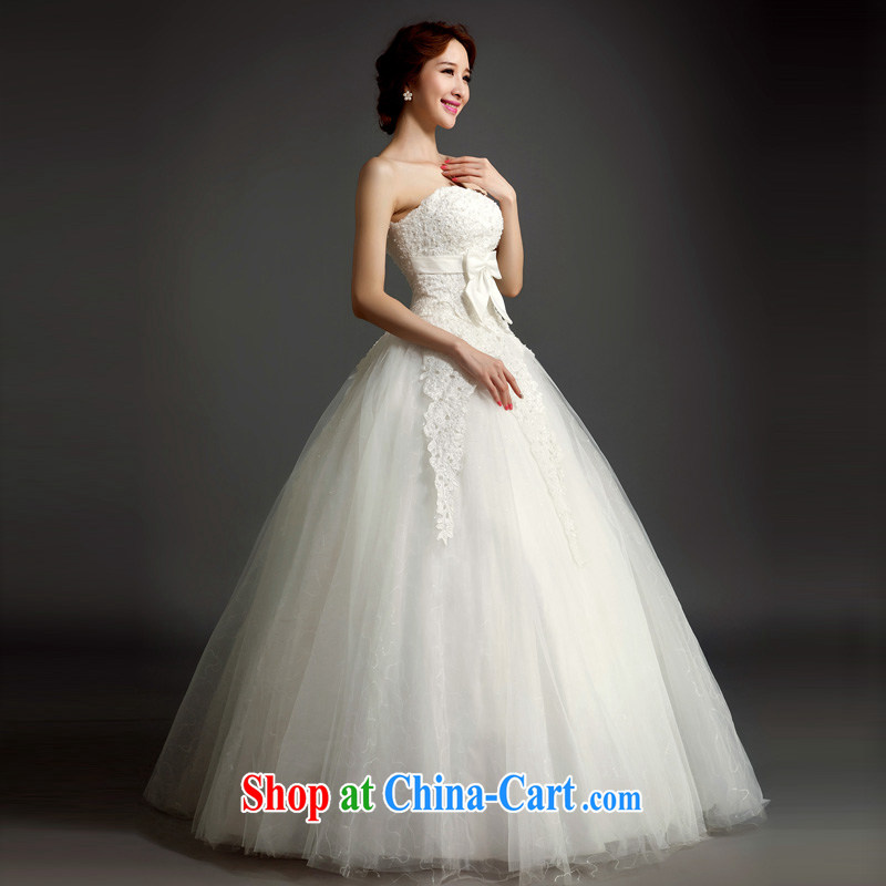 Ho full Chamber wedding dresses new 2015 Pearl lace butterfly knot brides with minimalist wedding white XL, Ho full chamber, shopping on the Internet