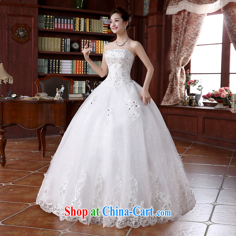 2015 spring and summer new lace, tied with cultivating graphics thin with shaggy dress Mary Magdalene chest wedding dresses white M, Diane M Ki, shopping on the Internet