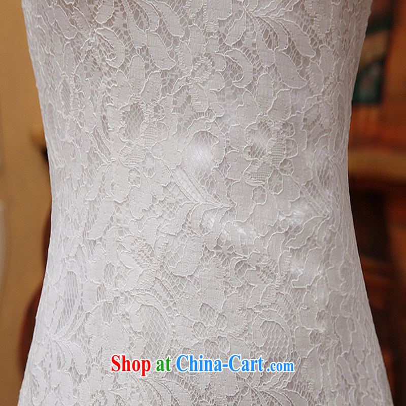 crowsfoot wedding dresses 2015 new spring and summer brides field shoulder tail custom simple Korean Beauty graphics thin white M, Diane M Ki, shopping on the Internet