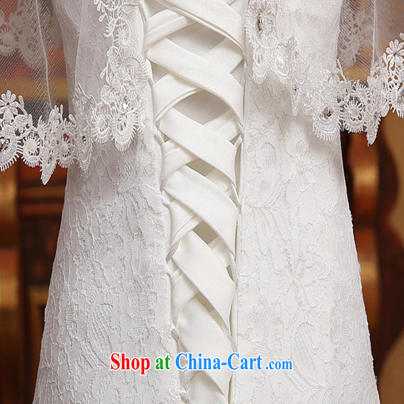 wedding dresses new spring 2015 European bridal simple package in shoulder cuff crowsfoot wedding small tail summer the Field shoulder white M, Diane M Qi, shopping on the Internet