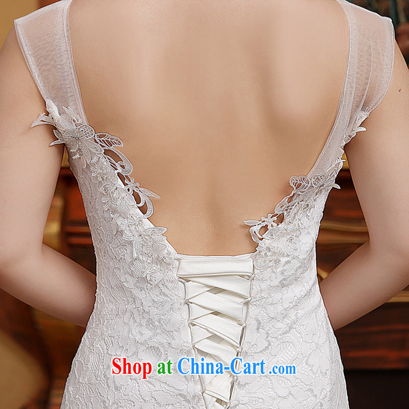 2015 new wedding Korean fashion a shoulder buds silk yarn small tail bridal wedding white M, Diane M Ki, shopping on the Internet