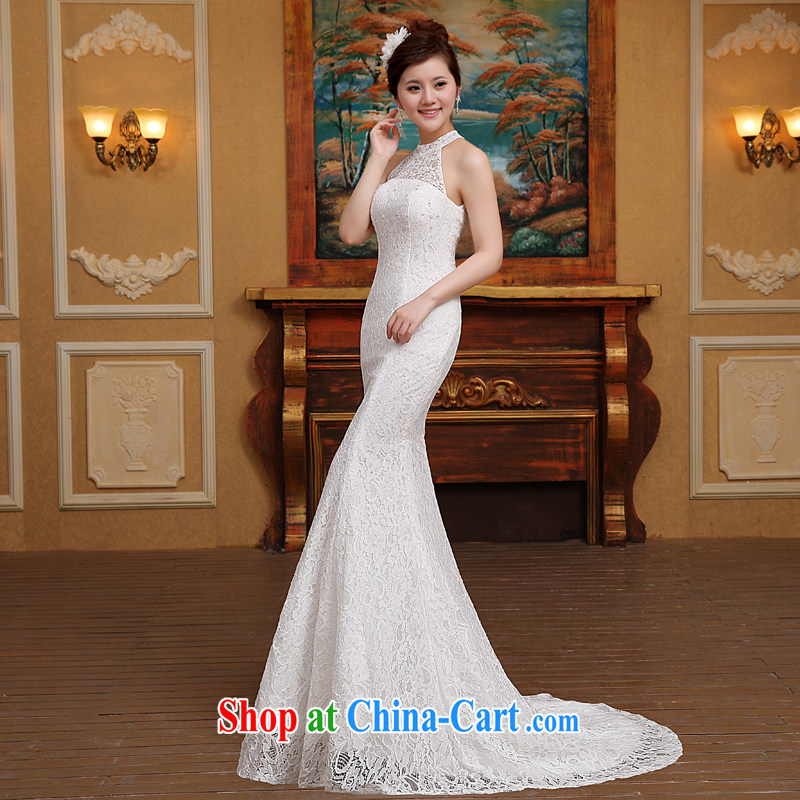 wedding dresses new 2015 spring bridal is also crowsfoot wedding tail lace beauty graphics thin dress white M, Diane M Ki, shopping on the Internet