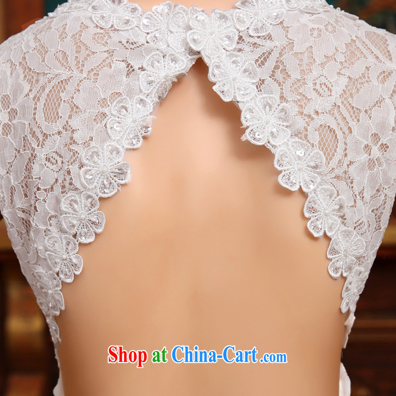2015 stylish new sexy Deep v collar luxury lace crowsfoot tail bridal wedding dresses white M, Diane M Ki, shopping on the Internet