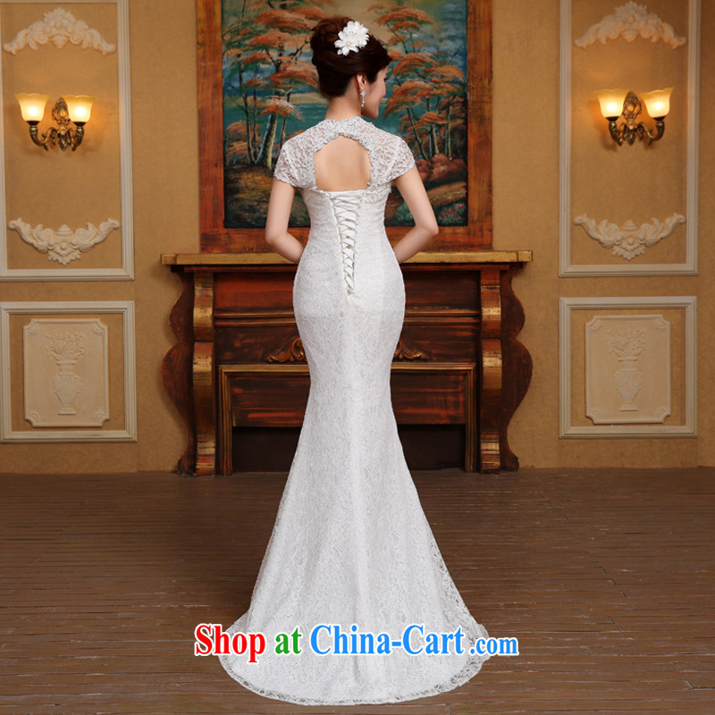 wedding dresses new spring 2015 the Field shoulder V collar tail crowsfoot marriages shoulders beauty lace wedding female white M, Diane M-kay, shopping on the Internet
