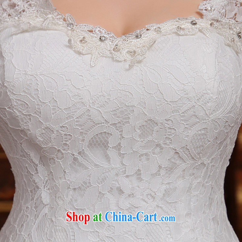 wedding dresses new spring 2015 the Field shoulder V collar tail crowsfoot marriages shoulders beauty lace wedding female white M, Diane M-kay, shopping on the Internet