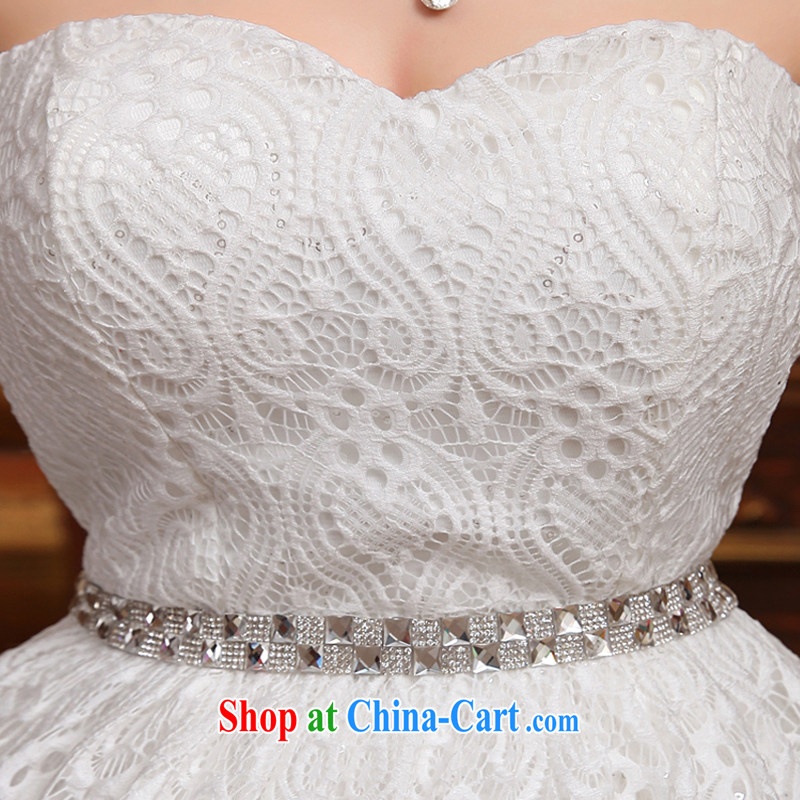 2015 new Korean crowsfoot Openwork tied with Mary Magdalene high chest beauty video skinny tail Princess wedding white M, Diane M Ki, shopping on the Internet