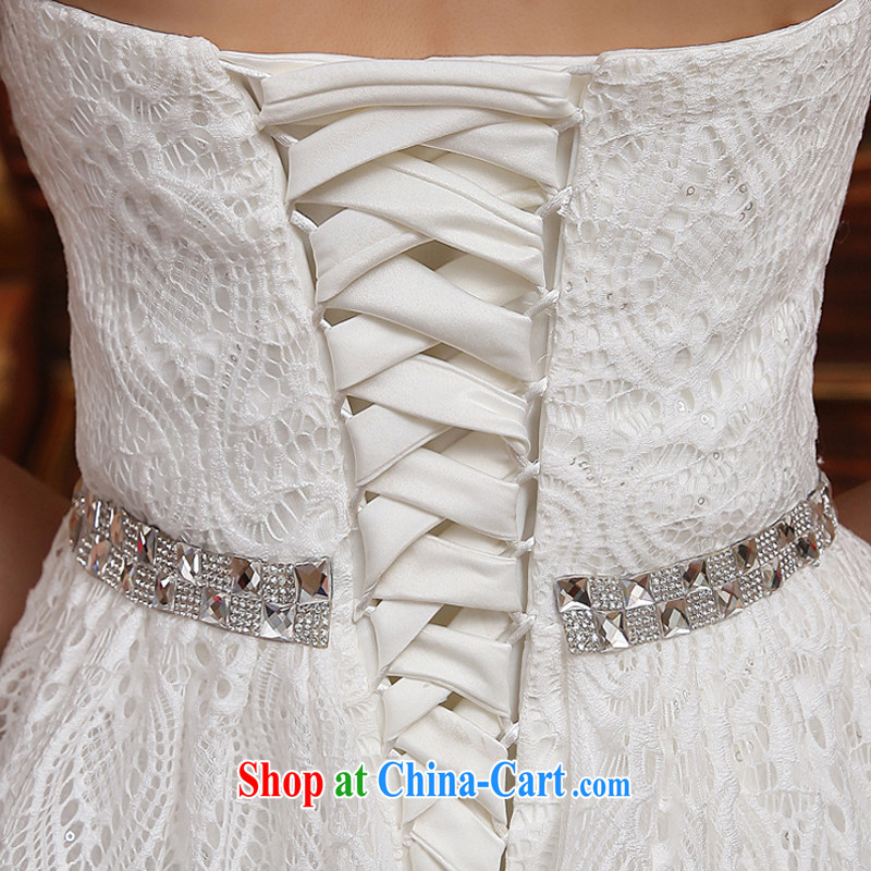 2015 new Korean crowsfoot Openwork tied with Mary Magdalene high chest beauty video skinny tail Princess wedding white M, Diane M Ki, shopping on the Internet