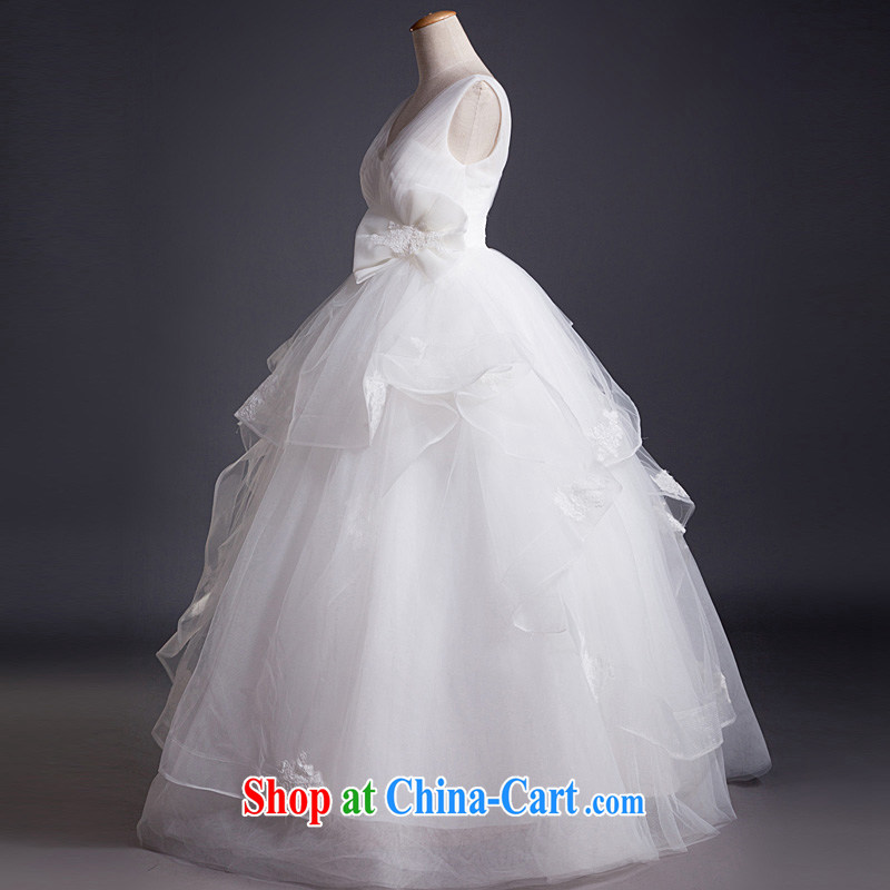 Ho full Chamber wedding dresses 2015 new stylish shoulders V for pregnant brides Korean class, bow-tie with white L, Ho full chamber, shopping on the Internet