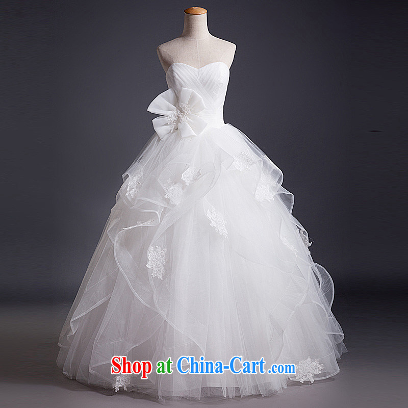 wedding dresses 2015 spring and summer new shaggy Princess dress Korean custom bridal wedding dress simple Erase chest wedding white XL