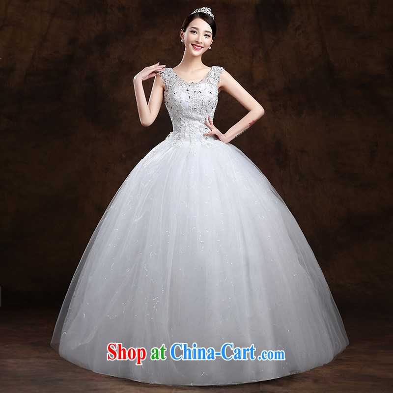 White home about wedding dresses spring 2015 new Korean version simple and double-shoulder with graphics thin marriages wedding white XXL, white first about, shopping on the Internet