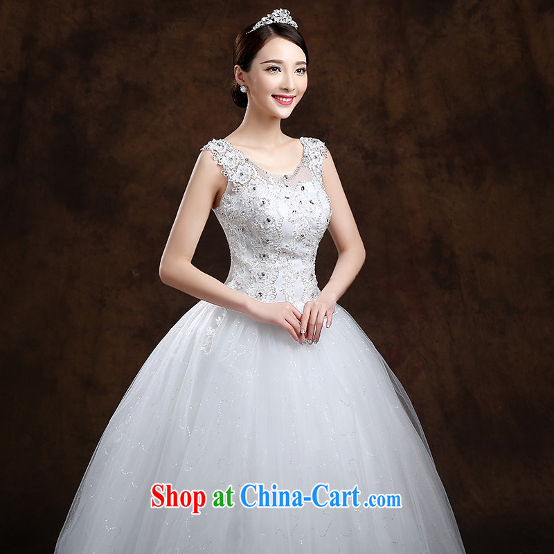 White home about wedding dresses spring 2015 new Korean version simple and double-shoulder with graphics thin marriages wedding white XXL, white first about, shopping on the Internet
