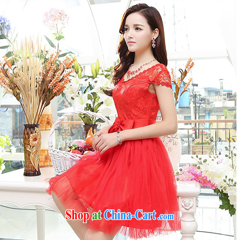 Hip Hop charm and Asia 2015 new stylish popularity V collar short-sleeve 4 season shaggy dress skirt wedding dress red XL, charm and Asia Pattaya (Charm Bali), and shopping on the Internet