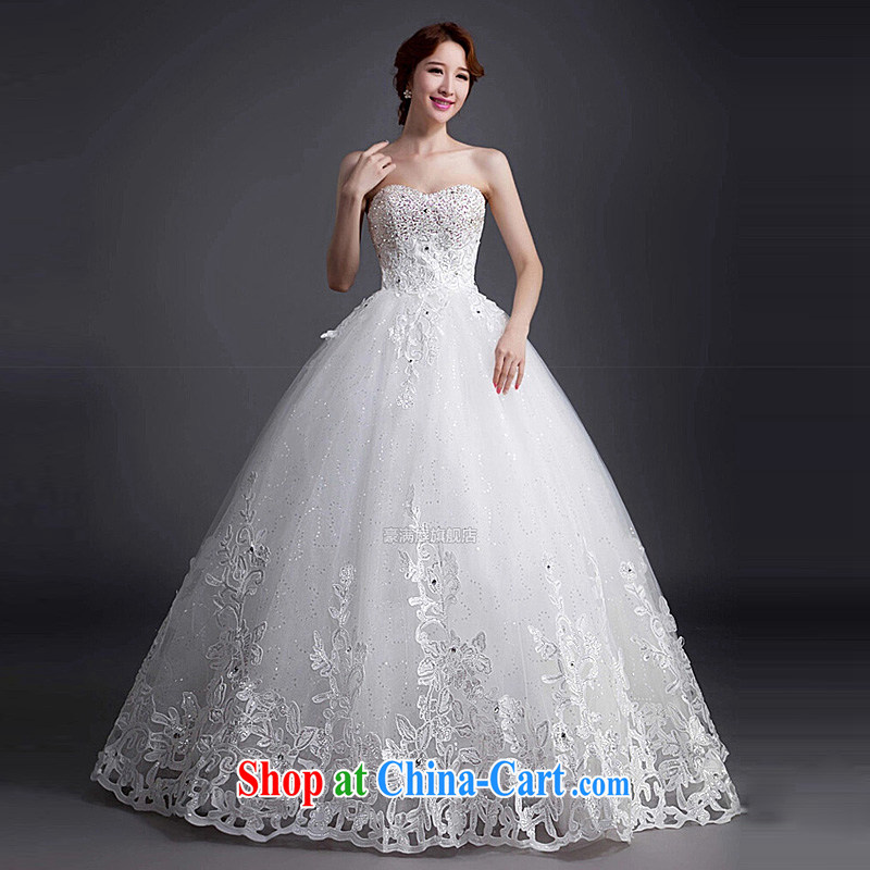 Ho full Chamber wedding dresses new 2015 white light, erase Chest straps bridal lace with graphics thin wedding wood drill with white XL