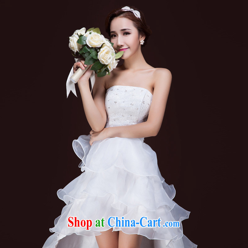 2015 spring and summer new bride marriage after a long Korean tail erase chest wedding dresses with white petals XL, Ho full chamber, and shopping on the Internet