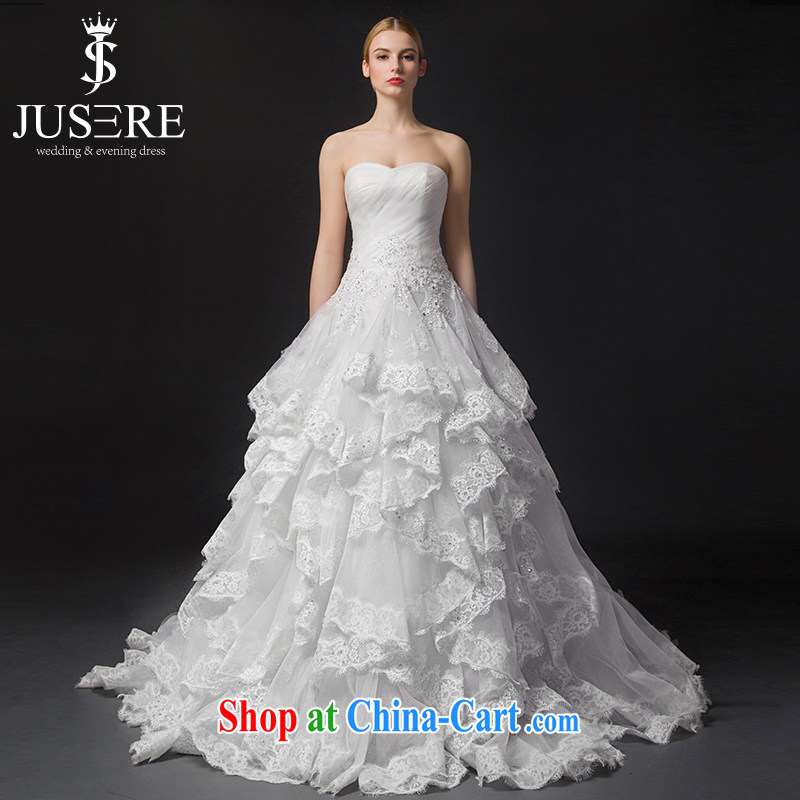 It is not the JUSERE high-end wedding dresses 2015 new erase chest multi-level flouncing high waist graphics thin graphics high-marriages with wedding white tailored