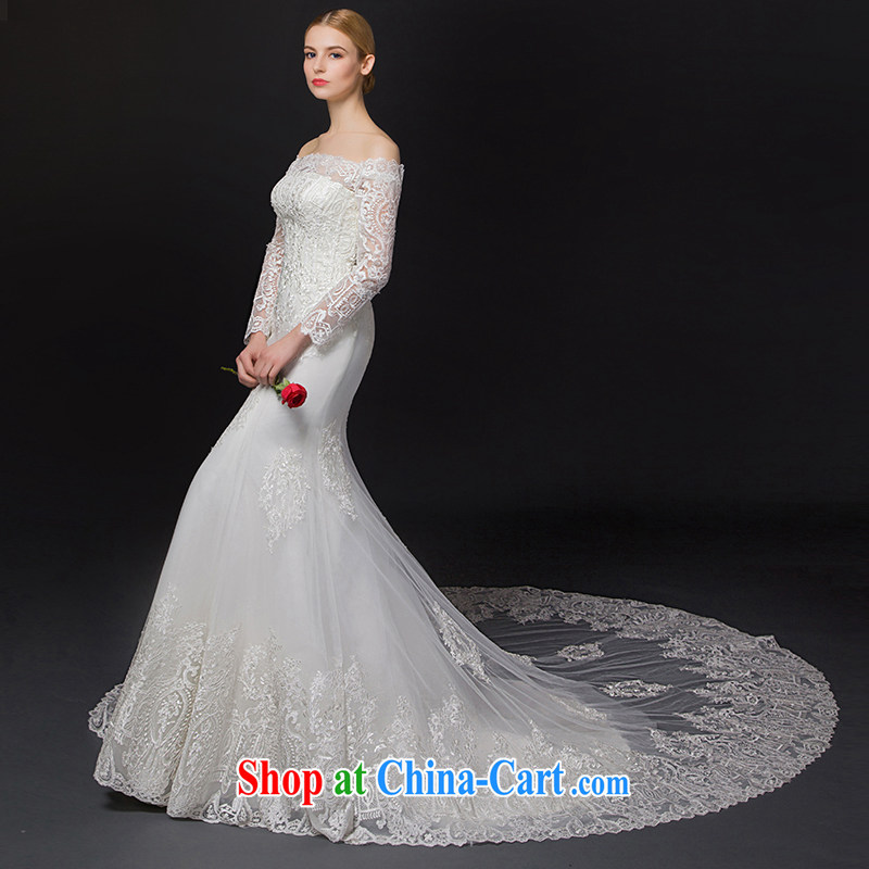 It is not the JUSERE high-end wedding dresses 2015 New Field shoulder long-sleeved wedding dresses at Merlion-tail wedding bridal marriage beauty graphics high-thin white tailored, by no means, that, on-line shopping