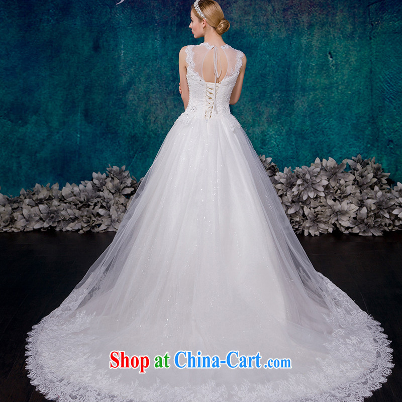 It is not the JUSERE high-end wedding dresses 2015 new round-collar language empty nails Pearl bridal wedding dress with wedding small-tail beauty graphics thin white tailored, is by no means set, and, on-line shopping