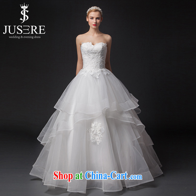It is the JUSERE high-end wedding dresses 2015 new alignment to erase chest wedding scallops Princess wrinkled skirts Home Sweet yarn shaggy dress wedding white tailored