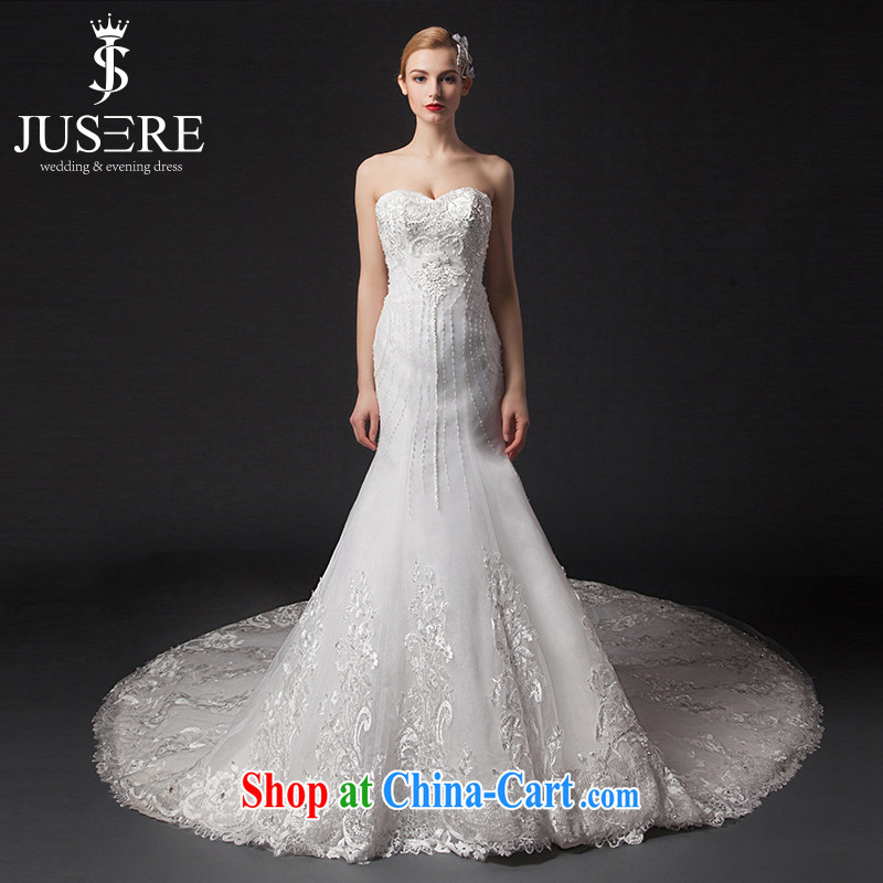 It is the JUSERE high-end wedding dresses 2015 new crowsfoot wedding elegant erase chest lace-tail wedding beauty graphics thin white tailored