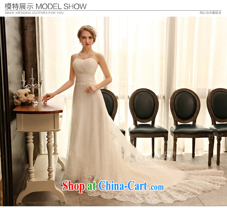 Blooming crazy lace crowsfoot wedding dresses 2015 spring and summer new bride wiped off chest Korean luxury long-tail white XXL pictures, price, brand platters! Elections are good character, the national distribution, so why buy now enjoy more preferential! Health