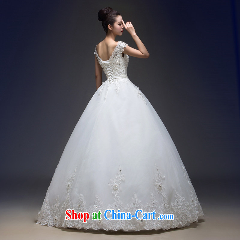 Double-shoulder wedding dresses the Field shoulder new 2015 exclusive lace inserts drill with graphics thin straps bridal wedding dresses, white XXL, blooming Crazy (chunhuaqiuyue), shopping on the Internet