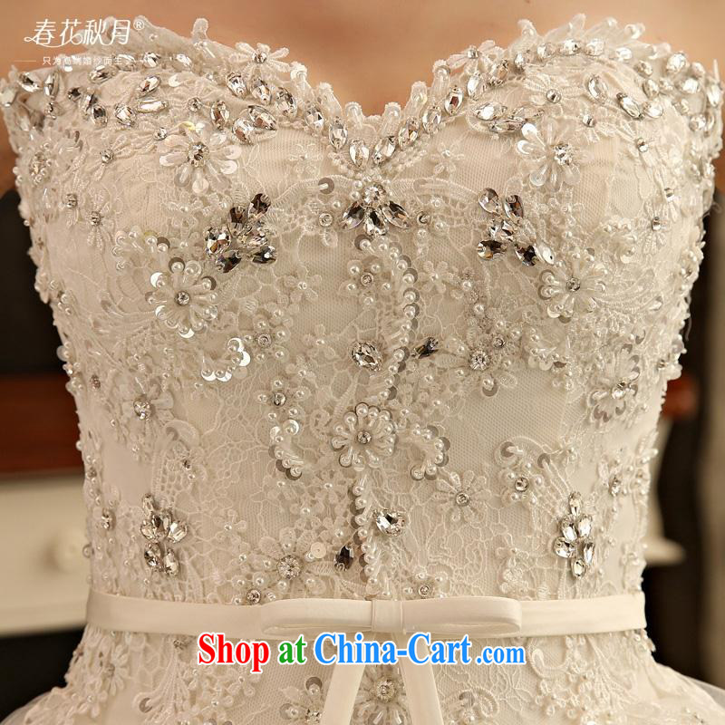 Blooming crazy with wedding dresses 2015 new spring and summer Korean wiped chest wedding bridal gown shaggy yarn drill white XXL, blooming Crazy (chunhuaqiuyue), and, on-line shopping