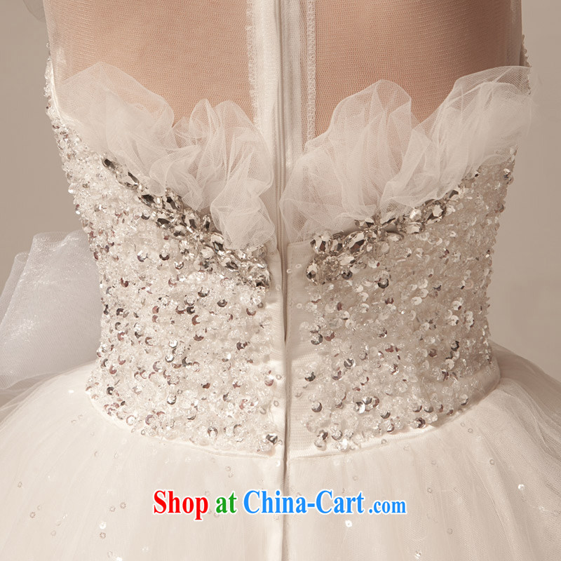 wedding dresses bridal white New 2015 luxury and elegance with shoulders bare chest larger Princess graphics thin lady white XL, blooming crazy (chunhuaqiuyue), shopping on the Internet