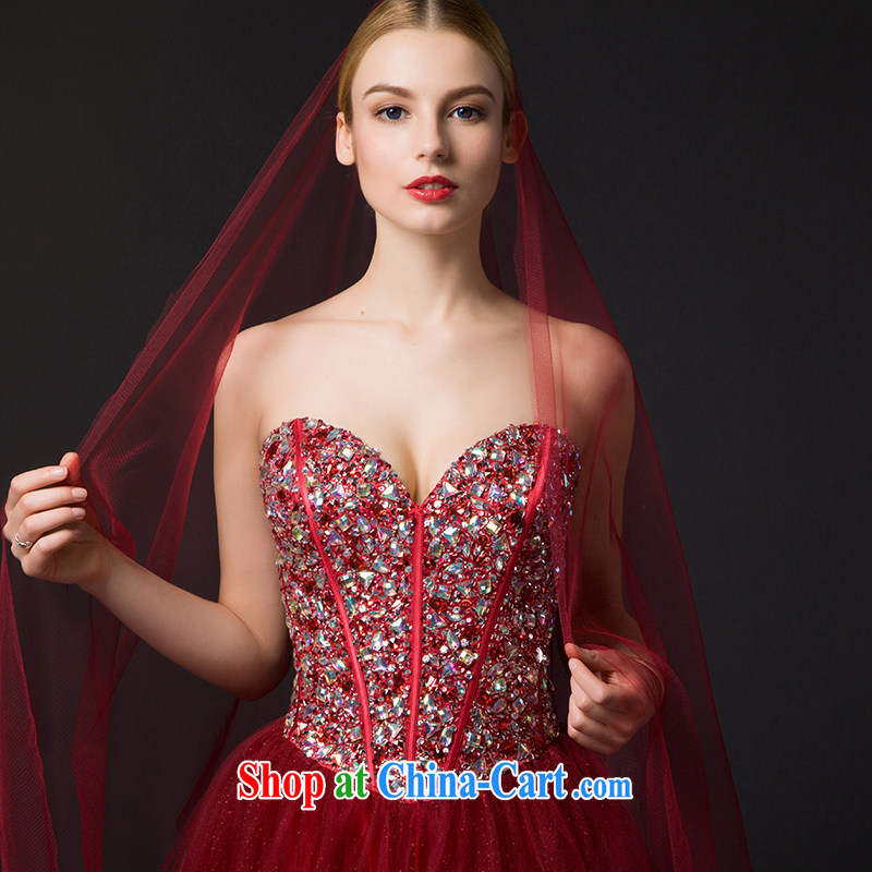 It is not the JUSERE high-end wedding dresses color dresses the Stage service 2015 wiped his chest, Japan, and South Korea wedding bridal wedding dress with wedding deep red tailored, by no means, and shopping on the Internet