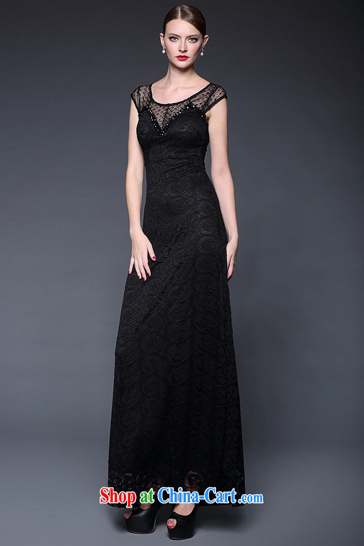 Black butterfly 2015 summer new Lace Embroidery spell took over the nail Pearl elegance long dress dresses W 0211 black are code pictures, price, brand platters! Elections are good character, the national distribution, so why buy now enjoy more preferential! Health