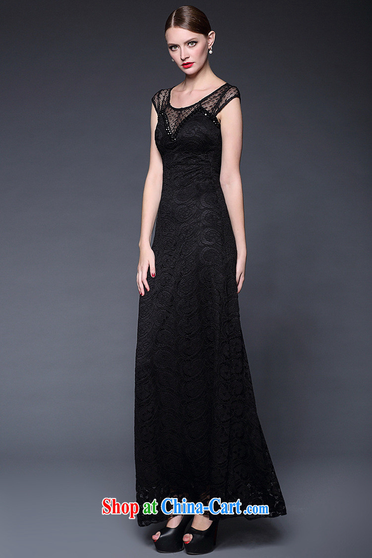 Black butterfly 2015 summer new Lace Embroidery spell took over the nail Pearl elegance long dress dresses W 0211 black are code pictures, price, brand platters! Elections are good character, the national distribution, so why buy now enjoy more preferential! Health