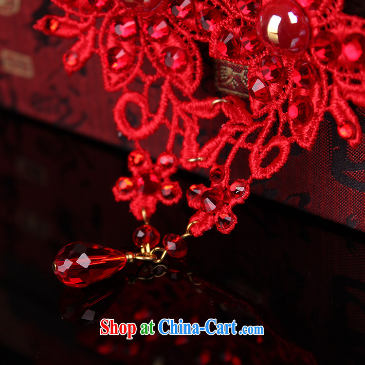 Han Park (cchappiness) Ethnic Wind red water drilling lace necklace Bridal Fashion girls accessories gift sets and earrings set false collar red pictures, price, brand platters! Elections are good character, the national distribution, so why buy now enjoy more preferential! Health