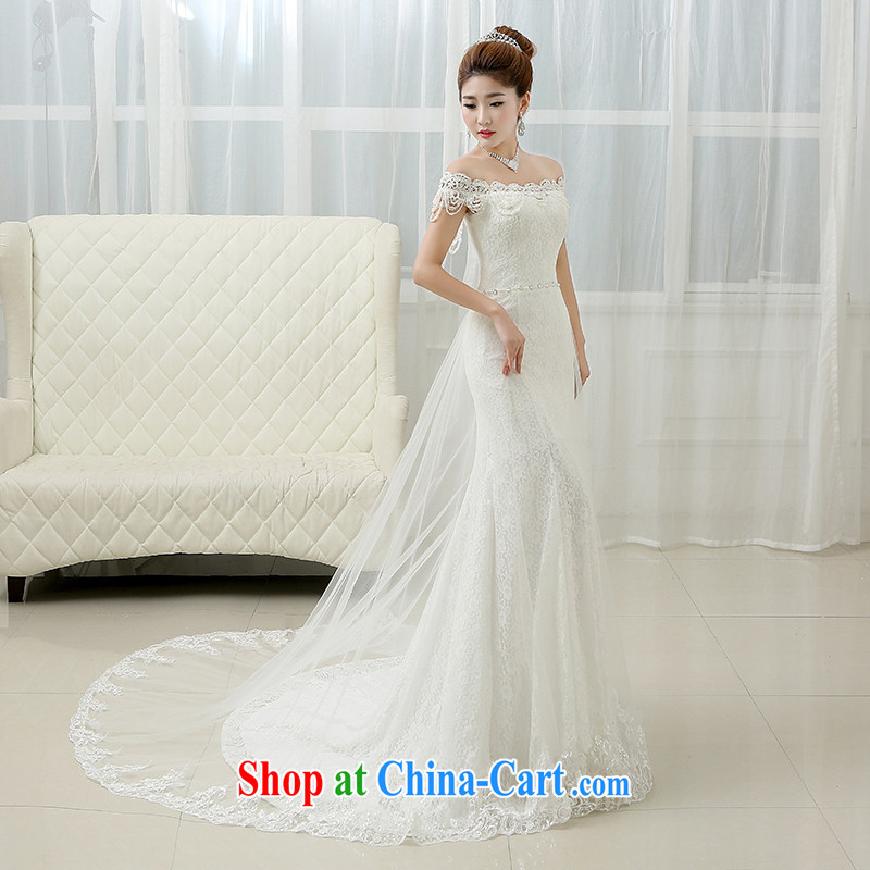 White first to approximately 2015 new bridal wedding dresses Summer Package and crowsfoot tail graphics thin sexy bare chest lace white XXL, white first about, shopping on the Internet