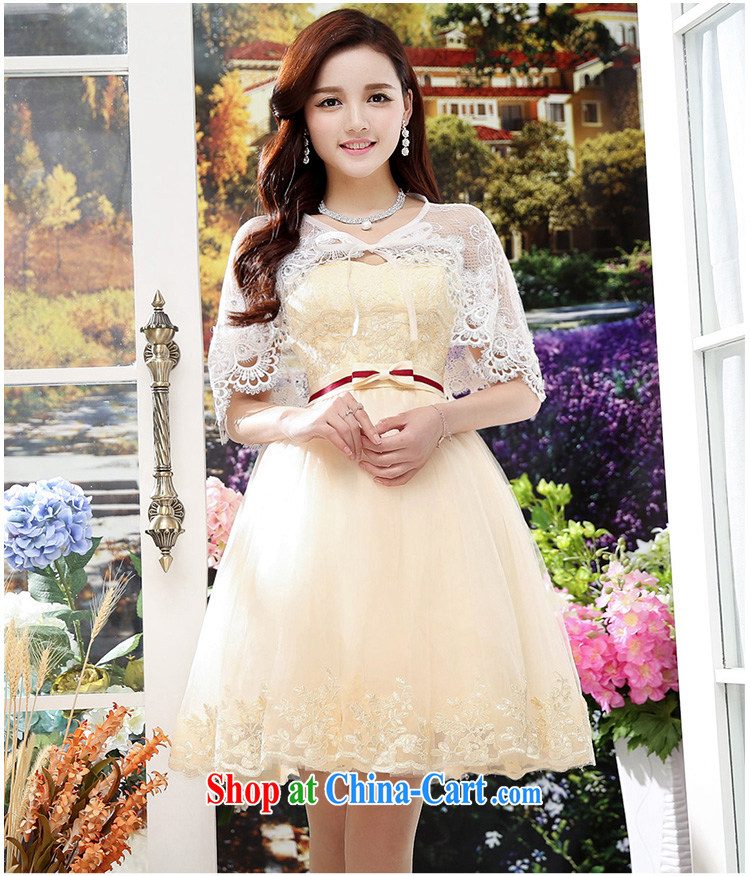 Mu season new women short, Shaggy Web yarn short skirts wedding bridal toast dress sister bridesmaid dress at annual meeting 1563 skirt apricot L pictures, price, brand platters! Elections are good character, the national distribution, so why buy now enjoy more preferential! Health