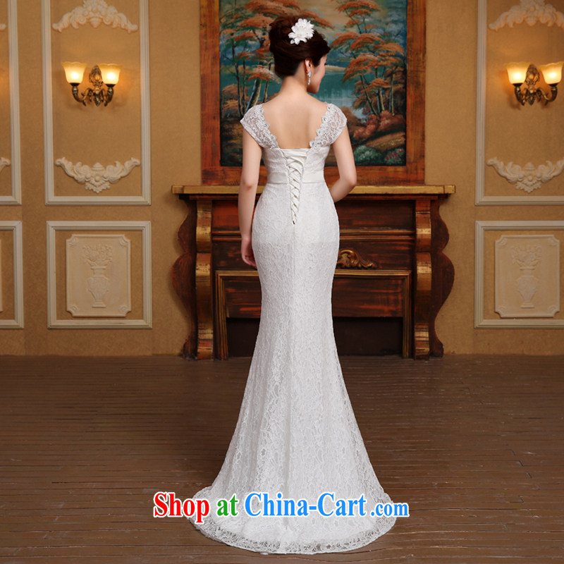 2 cultivating crowsfoot wedding dresses a shoulder 2015 new small-tail sexy luxury big graphics thin white S, tone (dayinni), shopping on the Internet