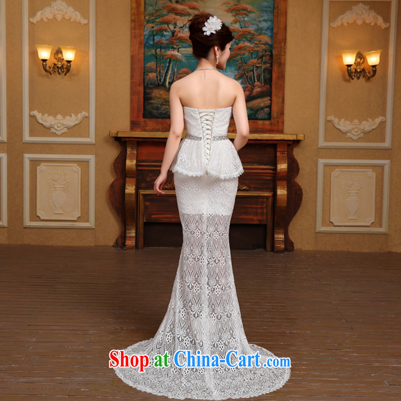 2015 new Korean version at Merlion biological null Binding with bare chest upscale beauty video skinny tail Princess wedding white S, tone (dayinni), online shopping