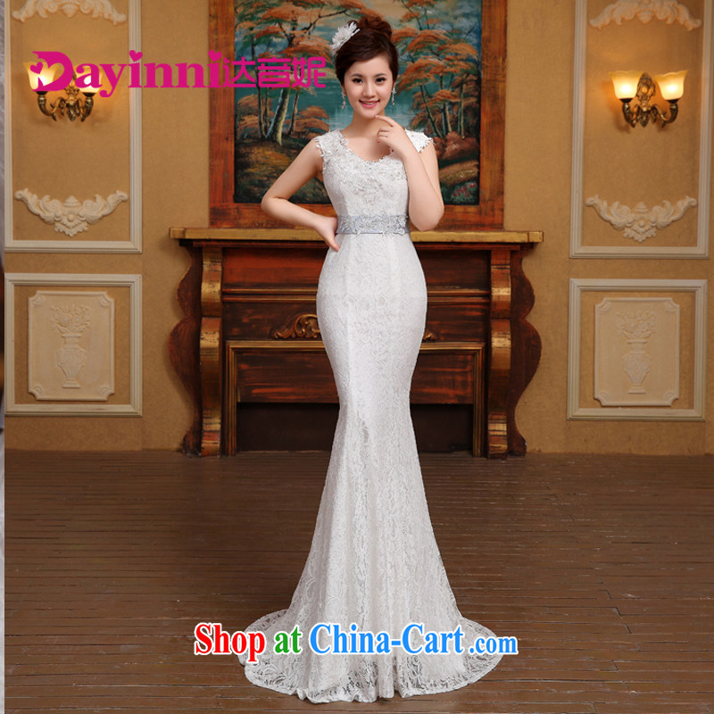 wedding dresses new 2015 spring collection at Merlion waist small tail summer shoulders Korean marriages beauty graphics thin white S